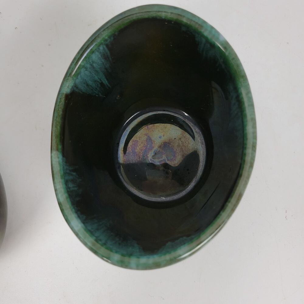 Vintage Blue Mountain Pottery Table Set Green Drip Glaze Ceramic Set of 4 - Picture 15 of 16